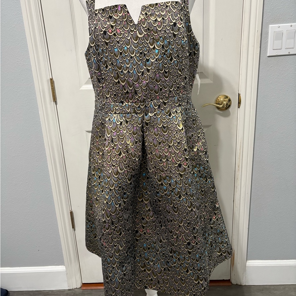 Modcloth Multicolor Scallop Mini Dress New with Tags Size 12 - Picture 3 of 13
